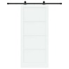 Porte coulissante avec kit de matériel Blanche 93x211 cm Bois massif Pin 