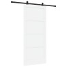 Porte coulissante avec kit de matériel Blanche 93x211 cm Bois massif Pin 