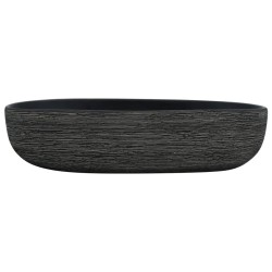 Vasque à poser gris et noir ovale 59x40x14 cm céramique 
