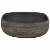 Vasque à poser gris et noir ovale 59x40x14 cm céramique 