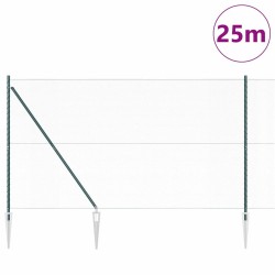 Clôture Hexagonale Verte 1,6x25 m en Acier 