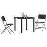Set de mobilier de jardin , 3 pièces en textilène noir et acier. 