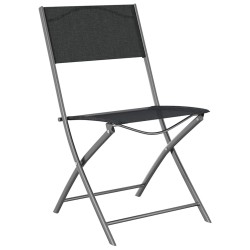 Set de mobilier de jardin , 3 pièces en textilène noir et acier. 