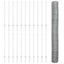 Poteaux de clôture 22 pcs U-Channel 120 cm en acier galvanisé 