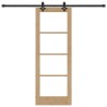 Porte Coulissante avec Matériel 73,5x198,5 cm Bois Massif Pin 