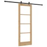 Porte Coulissante avec Matériel 73,5x198,5 cm Bois Massif Pin 