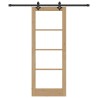 Porte coulissante avec quincaillerie "ORKDAL" Bois massif & Verre 