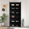 Cabinet à chaussures Noir Chêne 80x35,5x180 cm Bois d'ingénierie 