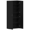 Cabinet à chaussures Noir Chêne 80x35,5x180 cm Bois d'ingénierie 