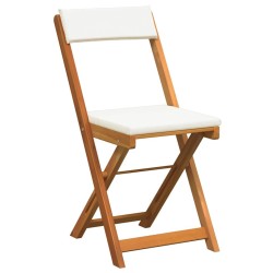 Ensemble Bistro Pliable 5 Pièces avec Coussins en Bois Massif d'Acacia 
