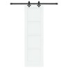 Porte Coulissante avec Ensemble de Quincaillerie "ORKDAL" Bois de Pin Solide Blanc 