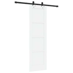 Porte Coulissante avec Ensemble de Quincaillerie "ORKDAL" Bois de Pin Solide Blanc 