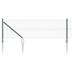 Clôture en Fil Soudé avec 13 Piquets Vert 0.6x25 m Acier 
