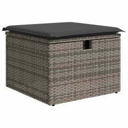 Ensemble de canapé de jardin 4 pièces avec coussins gris en poly rotin 