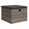 Ensemble de canapé de jardin 4 pièces avec coussins gris en poly rotin 