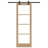 Porte coulissante avec kit matériel 73,5x211 cm Bois massif de pin 