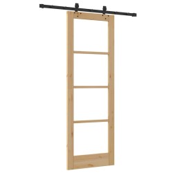 Porte coulissante avec kit matériel 73,5x211 cm Bois massif de pin 