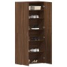 Cabinet à chaussures en chêne marron 80x35,5x180 cm en bois reconstitué 