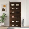 Cabinet à chaussures en chêne marron 80x35,5x180 cm en bois reconstitué 