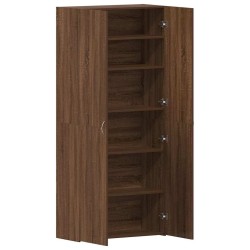 Cabinet à chaussures en chêne marron 80x35,5x180 cm en bois reconstitué 