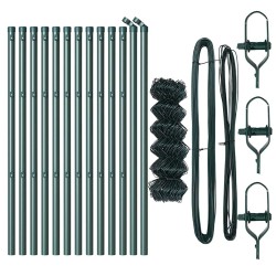 Jeu de Poteaux de Clôture Vert 0.8 x 25 m Acier galvanisé 