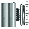 Jeu de Poteaux de Clôture Vert 0.8 x 25 m Acier galvanisé 