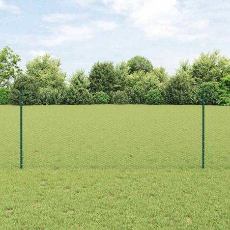 Poteaux de clôture 11 pcs U-Channel vert 100 cm en acier 