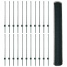 Poteaux de clôture 11 pcs U-Channel vert 100 cm en acier 