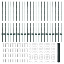 Poteaux de clôture 11 pcs U-Channel vert 100 cm en acier 