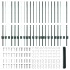 Poteaux de clôture 11 pcs U-Channel vert 100 cm en acier 