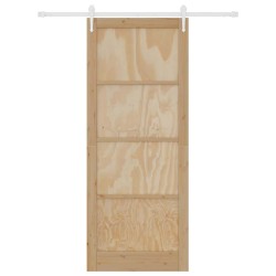 Porte Coulissante avec Kit Matériel 93x232 cm Bois Massif de Pin 