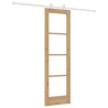 Porte coulissante avec quincaillerie 'ORKDAL'en bois massif et verre 