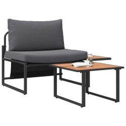 Ensemble de canapés de jardin 2 pièces avec coussins anthracite pour une personne 