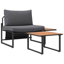 Ensemble de canapés de jardin 2 pièces avec coussins anthracite pour une personne 