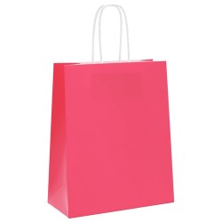Sacs en papier 50 pcs avec poignées rose 18x8x22 cm 