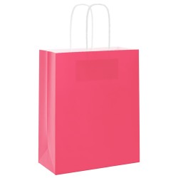 Sacs en papier 50 pcs avec poignées rose 18x8x22 cm 