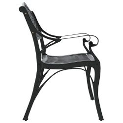 Banc de jardin 102 cm aluminium coulé noir 