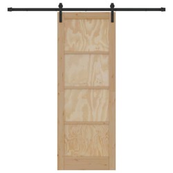 Porte Coulissante avec Ensemble Quincaillerie 78x211 cm en Bois Massif Pin 