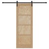 Porte Coulissante avec Ensemble Quincaillerie 78x211 cm en Bois Massif Pin 