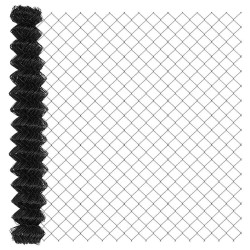Jeu de Poteaux de Clôture Gris 1.5 x 10 m 