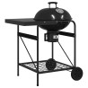 Chariot de barbecue au charbon avec couvercle noir 96x72x113 cm en métal 