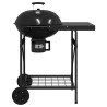 Chariot de barbecue au charbon avec couvercle noir 96x72x113 cm en métal 