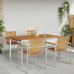 Table de Jardin 150x90x75 cm en Bois Massif d'Acacia 