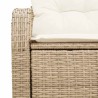 Canapé de jardin 2 places avec rangement et coussins en poly rattan beige 