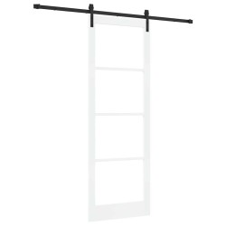 Porte Coulissante 'ORKDAL' Blanc et Noir Bois 83 x 232 cm 