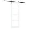 Porte Coulissante 'ORKDAL' Blanc et Noir Bois 83 x 232 cm 