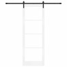 Porte Coulissante 'ORKDAL' Blanc et Noir Bois 83 x 232 cm 