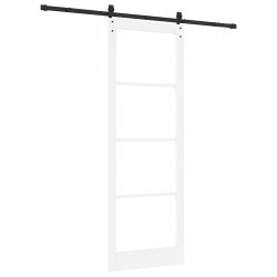 Porte Coulissante 'ORKDAL' Blanc et Noir Bois 83 x 232 cm 