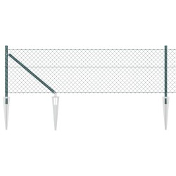 Jeu de Poteaux de Clôture Vert 0.4 x 25 m Acier galvanisé & PVC 