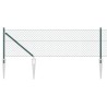 Jeu de Poteaux de Clôture Vert 0.4 x 25 m Acier galvanisé & PVC 